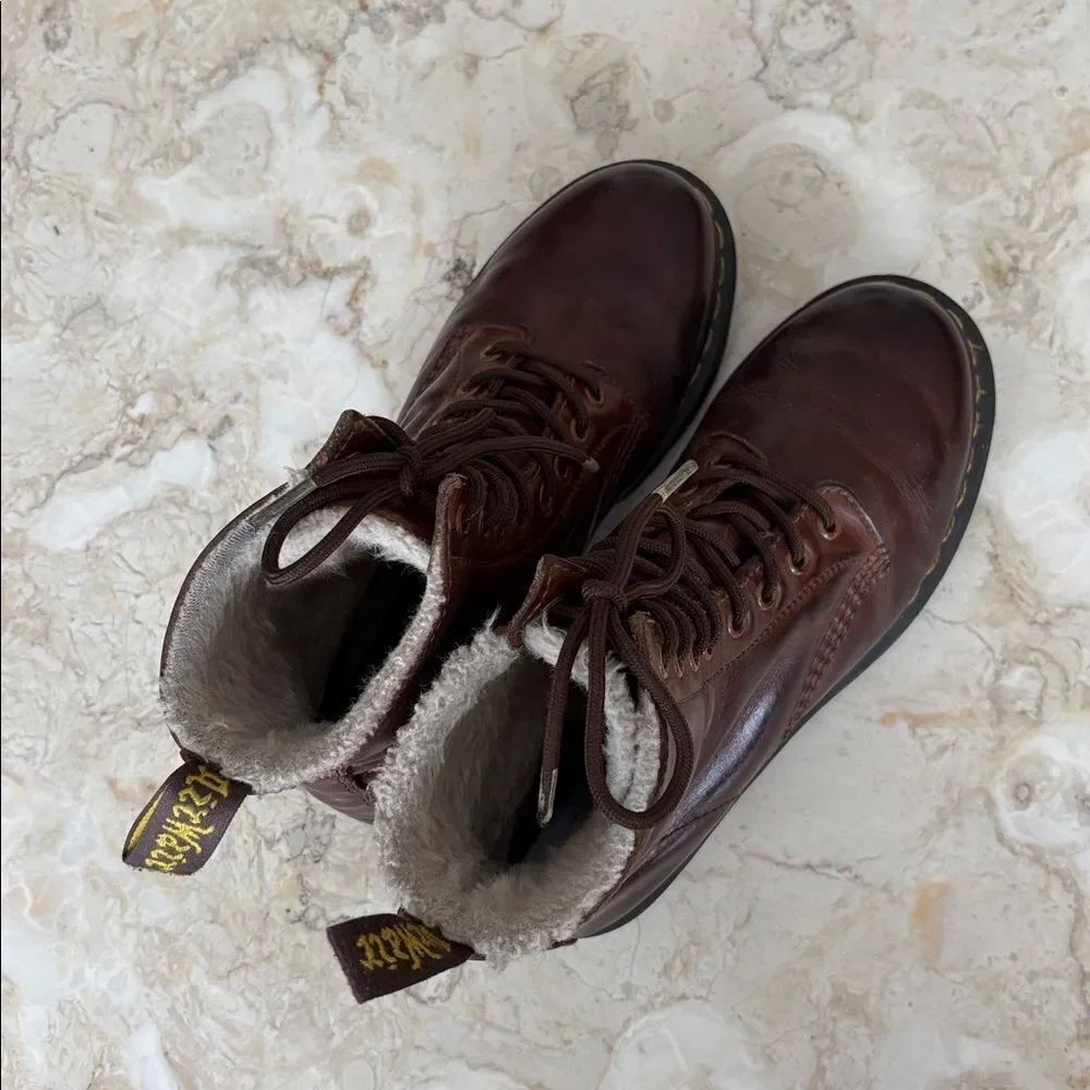 Dr. Martens 1460 Serena Faux Fur Lined Ankle Boots - Picture 9 of 12